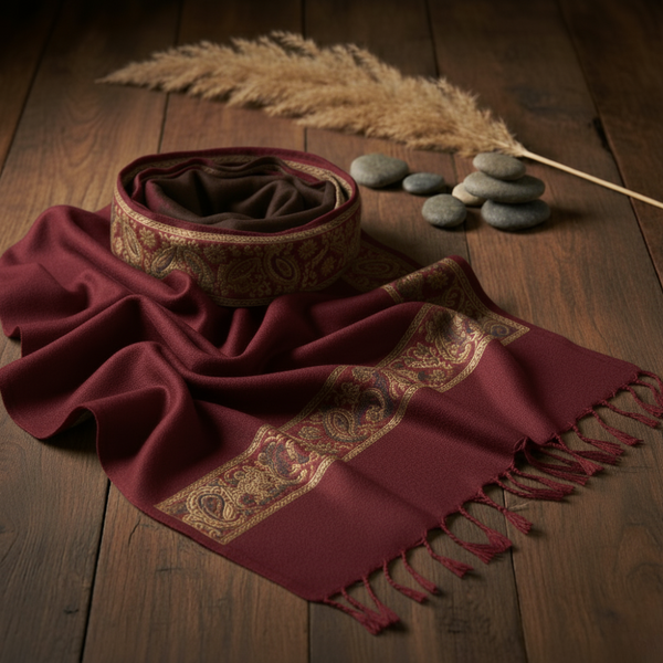 Mahoden Woollen Muffler for Men - Maroon