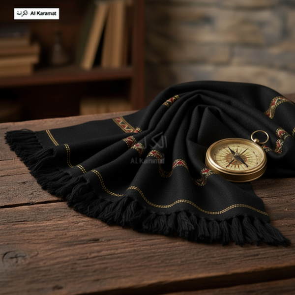 K2 Mountain Woolen Shawl - Black