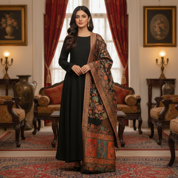 Enchanted Silk Horizon Shawl - Black