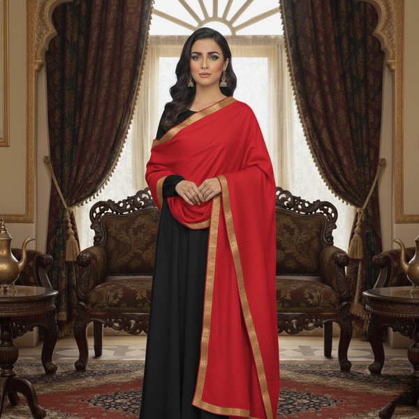 Guzel Zari Kashmiri Shawl - Ruby