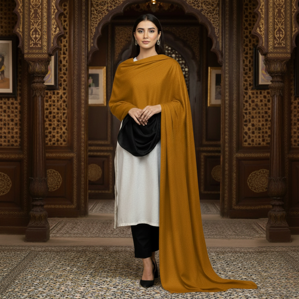 Pashmina Kashmiri Shawl - Mustard