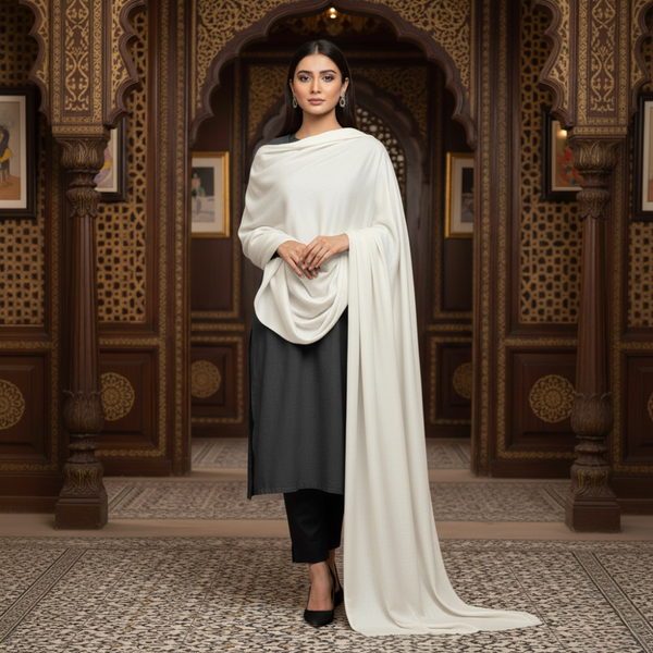 Pashmina Kashmiri Shawl - White