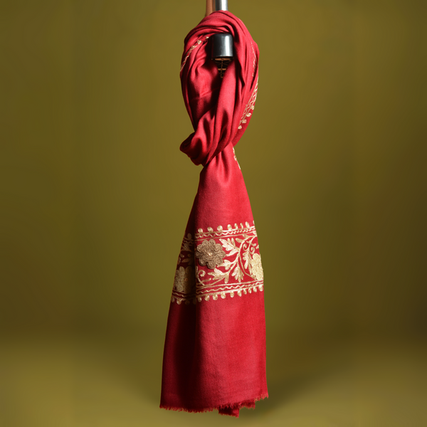 Gul-e-Naksha Kashmiri Stole - Red