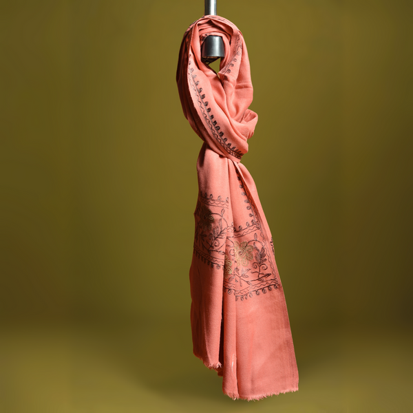 Gul-e-Naksha Kashmiri Stole - Pink