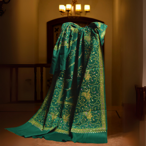 Royal Splendor Pashmina Shawl - Green