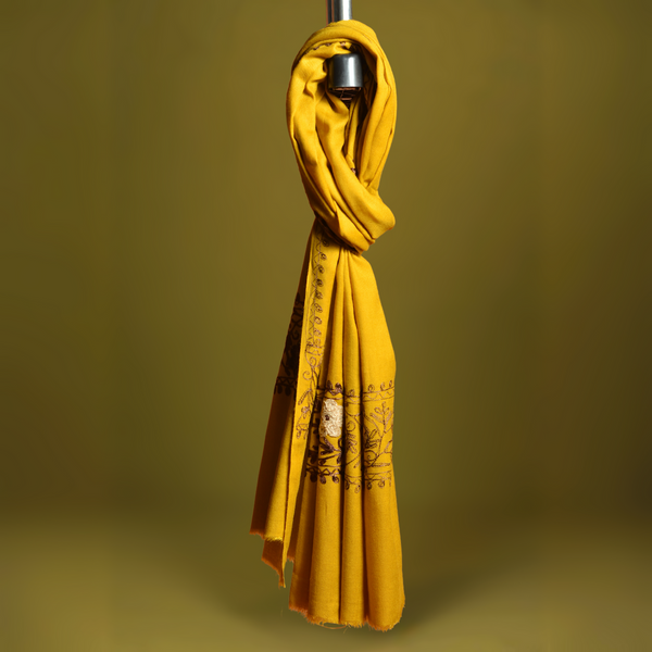 Gul-e-Naksha Kashmiri Stole - Mustard