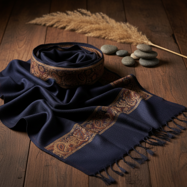 Mahoden Woolen Muffler for Men - Midnight Blue