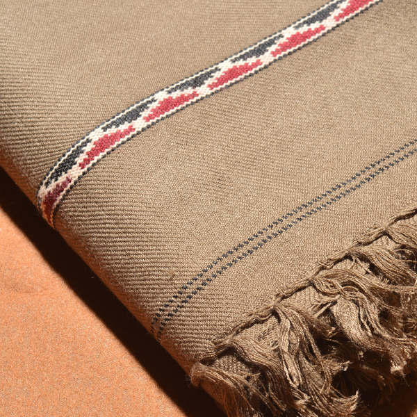 Hunza Mountain Woolen Shawl - Badami