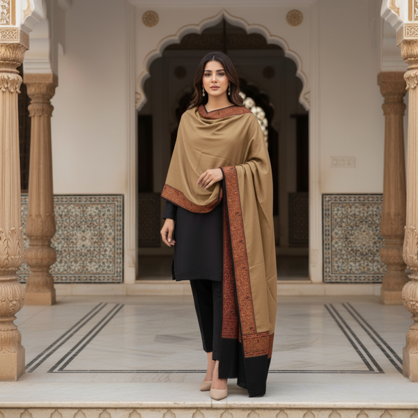 Talith Woolen Shawl - Beige Fall