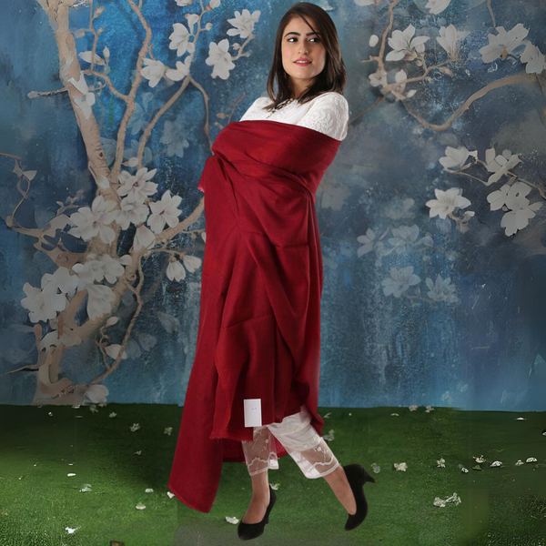 Pashmina Kashmiri Shawl - Carmine