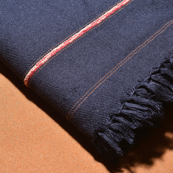 Hunza Mountain Woolen Shawl - Navy