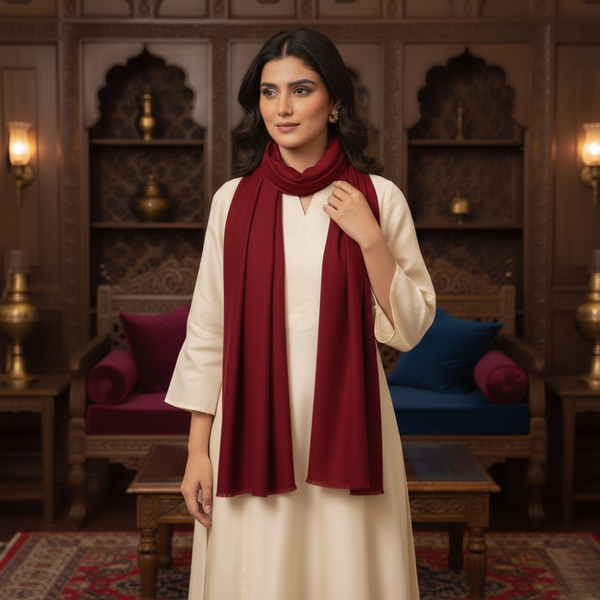 Pashmina Stole - Crimson