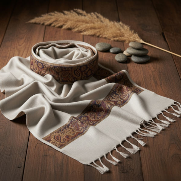 Mahoden Woollen Muffler for Men - White