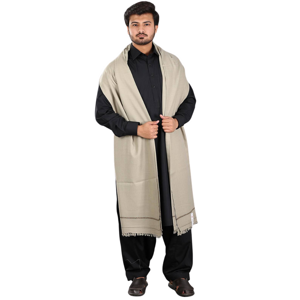 Kashmiri Dhussa Woolen Shawl - Ash