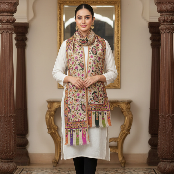 Kalamkar Woolen Vivid Stole