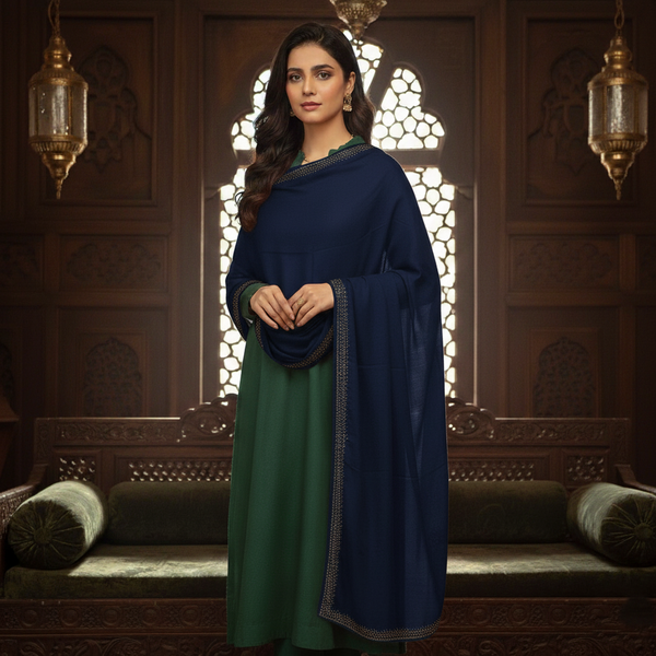 Sitara Pashmina Shawl - Navy