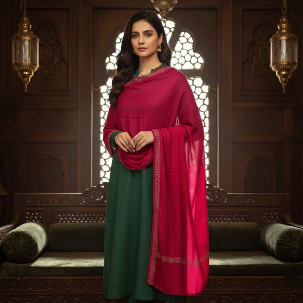 Sitara Pashmina Shawl - Ruby