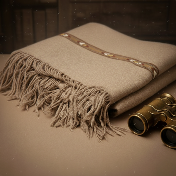 Khaddi Organic Two Hump Camel Hair Hand Made Pashmina Shawl