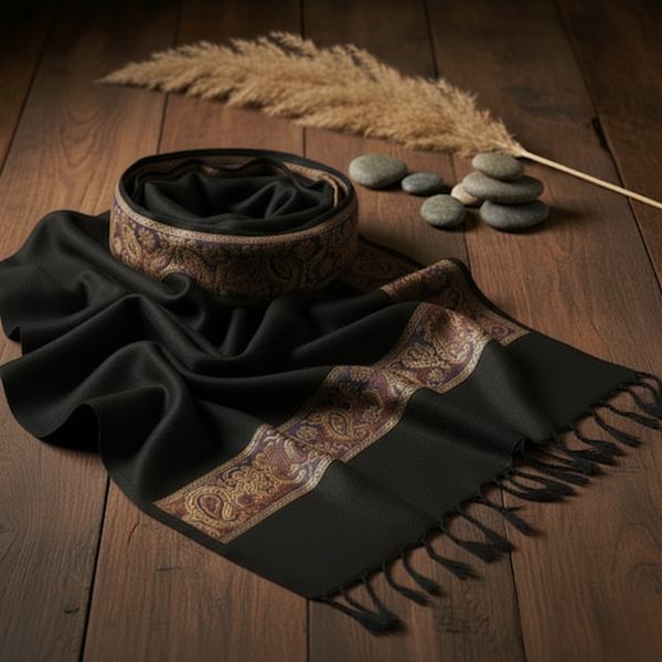 Mahoden Woolen Muffler for Men - Black