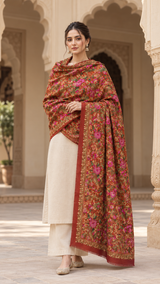 Khizan Pashmina Shawl - Rust