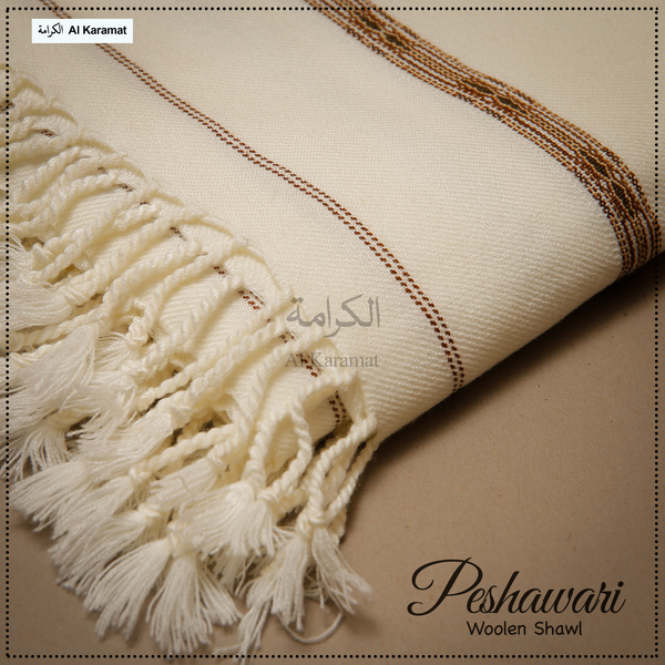 Peshawari Woolen Shawl - White