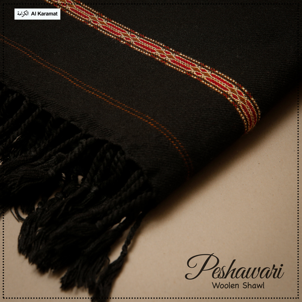 Peshawari Woolen Shawl - Black