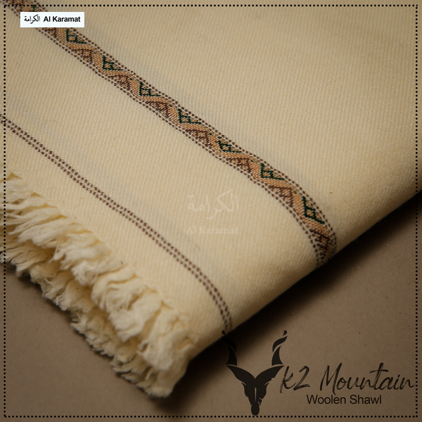 K2 Mountain Woolen Shawl - White