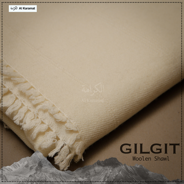 Gilgiti Woolen Shawl - White