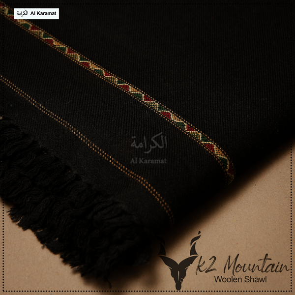 K2 Mountain Woolen Shawl - Black