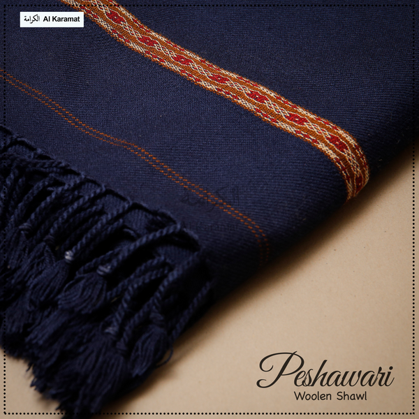 Peshawari Woolen Shawl - Blue