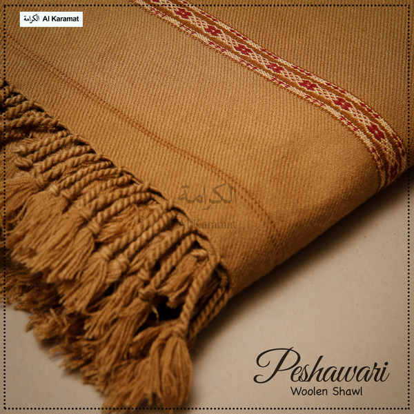 Peshawari Woolen Shawl - Caramel