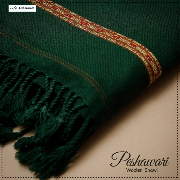 Peshawari Woolen Shawl - Green