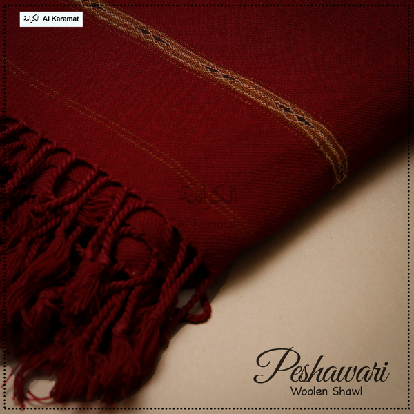 Peshawari Woolen Shawl - Maroon