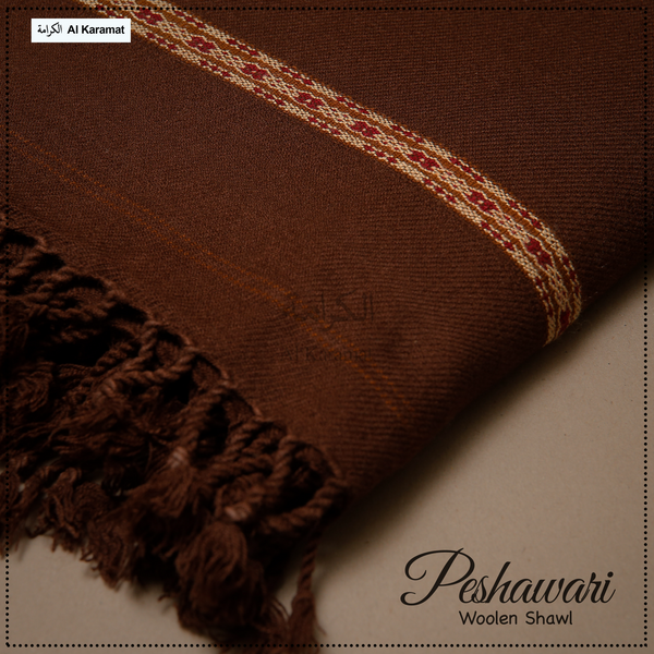 Peshawari Woolen Shawl - Dark Brown