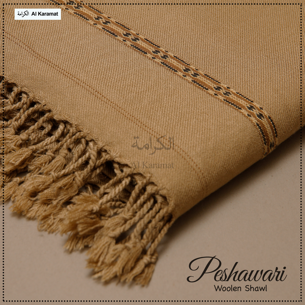 Peshawari Woolen Shawl - Badami