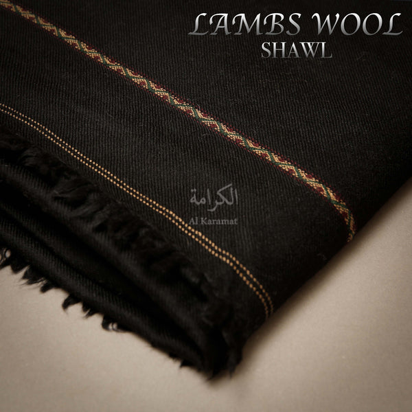 Pure Lambswool Shawl - Charcoal Black