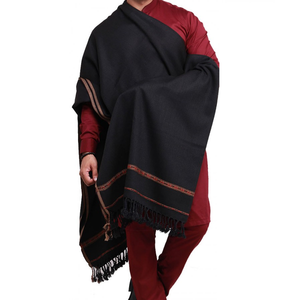 Peshawari Dhussa Shawl - Black XL