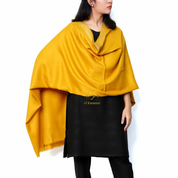 Guzel Zari Kashmiri Shawl - Mustard