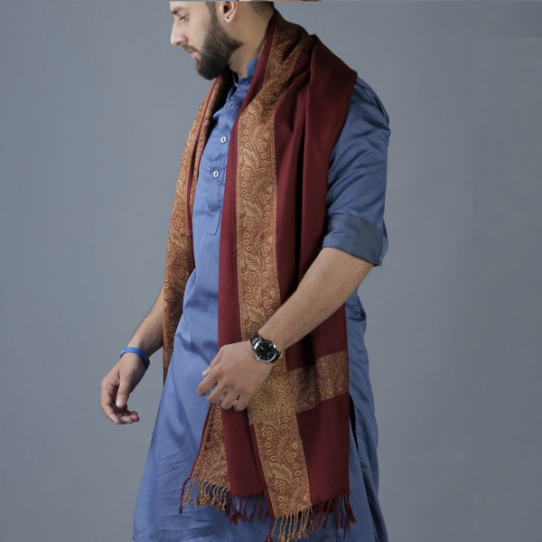 Mahoden Woollen Muffler for Men - Maroon